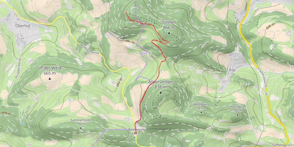 Map of the trail for Striegüpfel