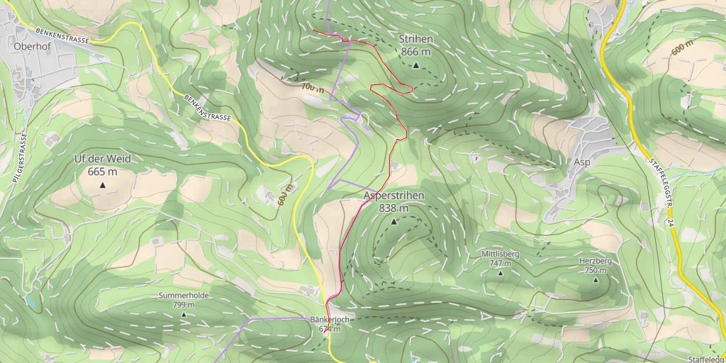 Map of the trail for Striegüpfel