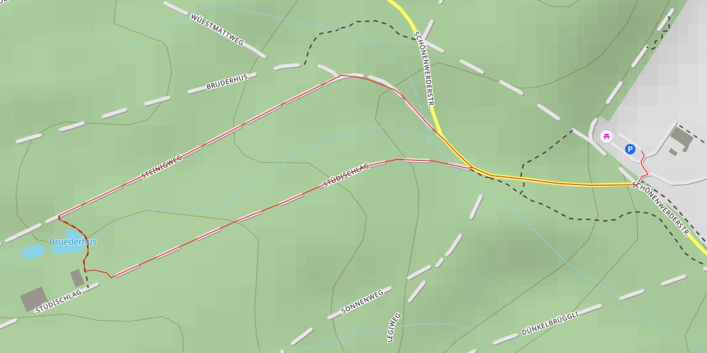 Map of the trail for Bruederhus