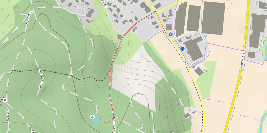 Map of the trail for Weiher Holziken - Bachtalen