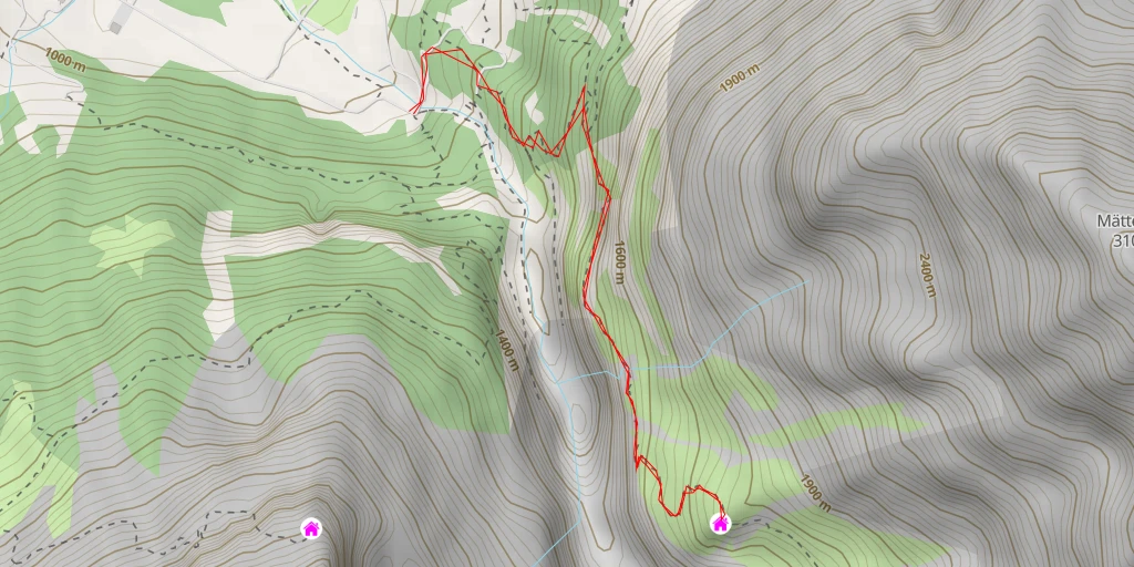 Map of the trail for Bäregghütte