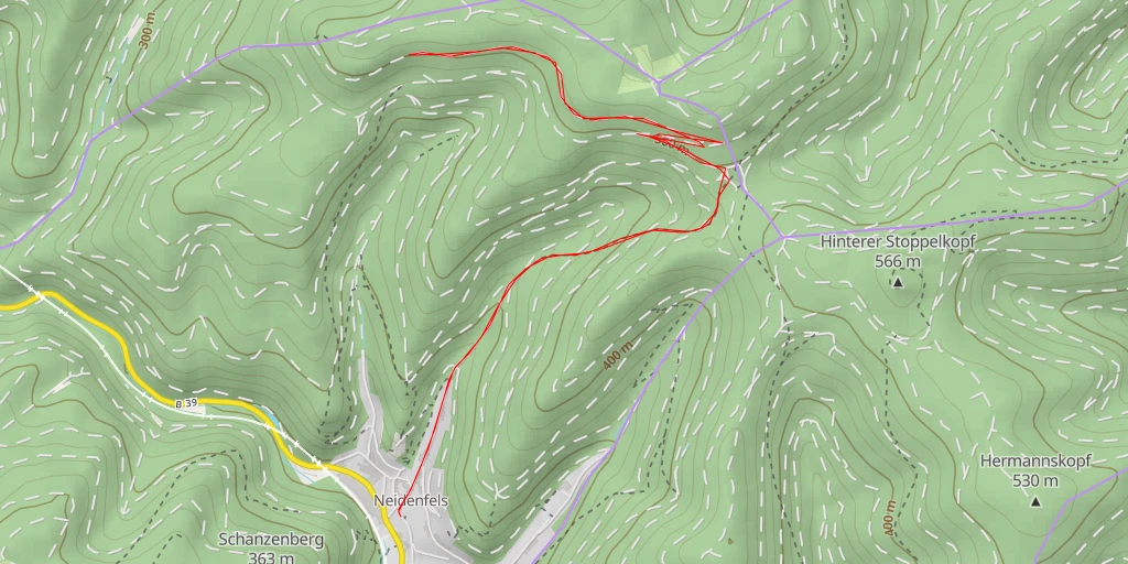 Map of the trail for Pottaschhütte-Lambertskreuz - Neidenfels