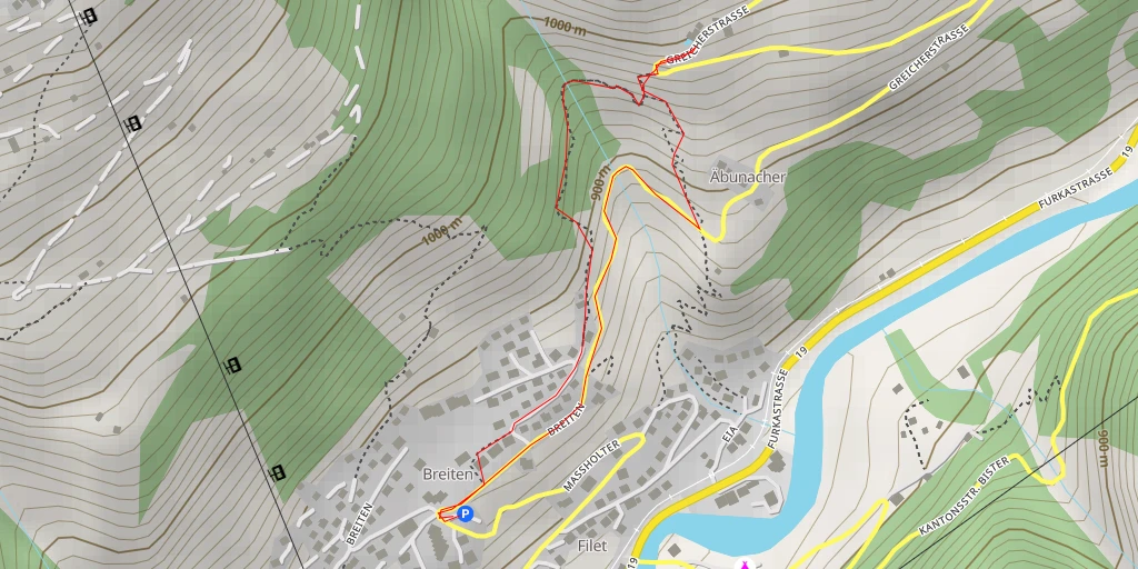 Map of the trail for Unneri Halte - Unneri Halte - Mörel-Filet