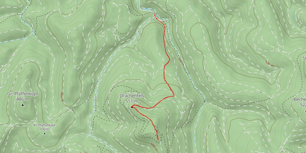 Map of the trail for Drachenfels (Südfels)