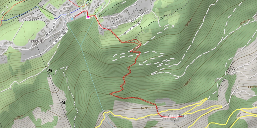 Map of the trail for Bella Vista - Aletschpromenade