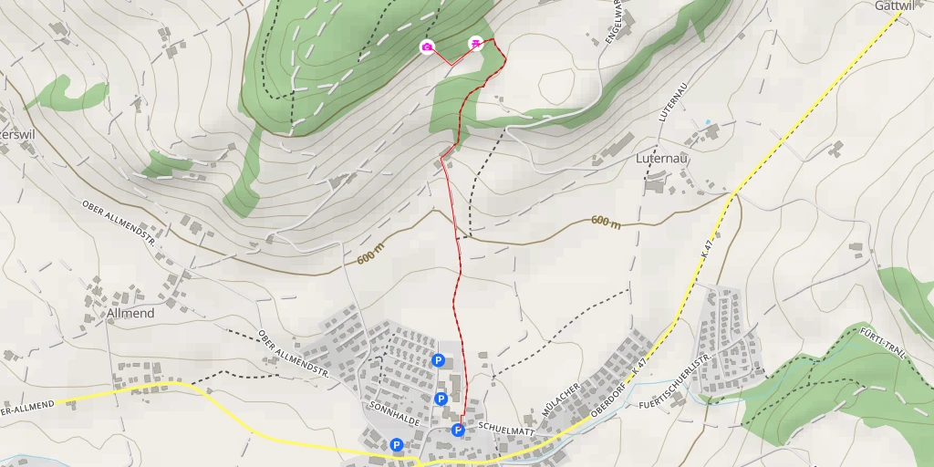 Map of the trail for Sandblatte - Buttisholz
