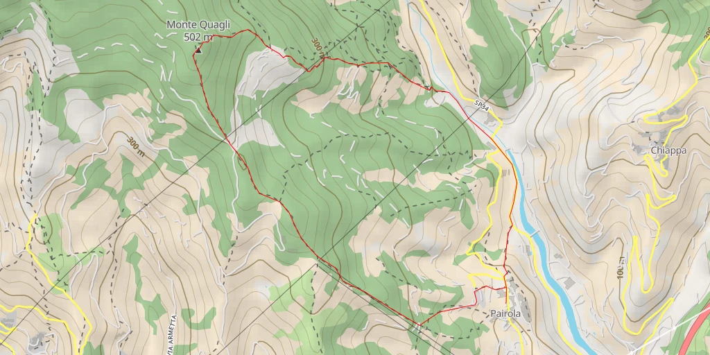 Map of the trail for Monte Quagli