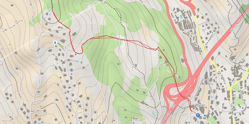 Map of the trail for Via Santa Lucia