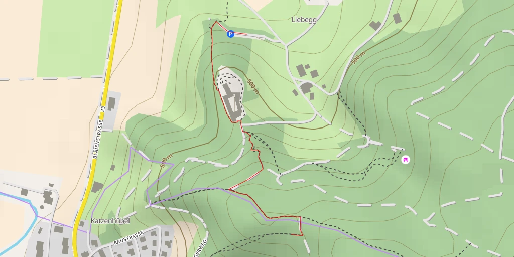 Carte de l'itinéraire :  Liebeggerweg