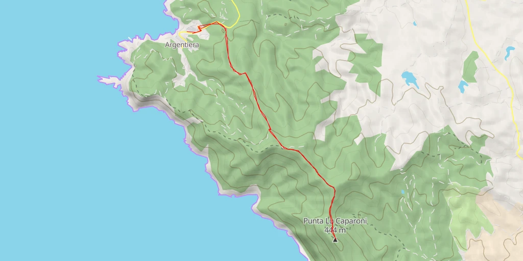 Map of the trail for Punta Lu Caparoni