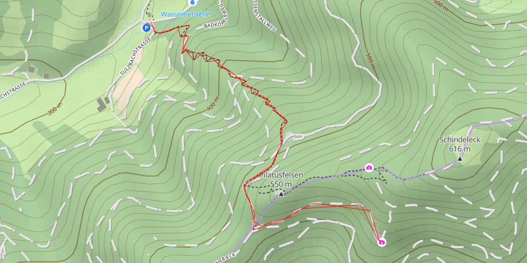 Map of the trail for Sulzbacher Grad - Lautenbach
