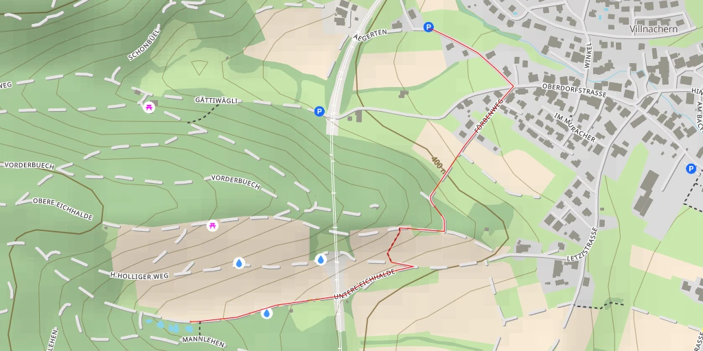 Map of the trail for Untere Eichhalde - Untere Eichhalde