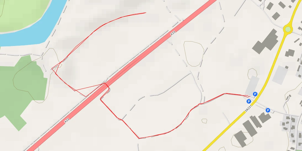 Map of the trail for A33 - A33