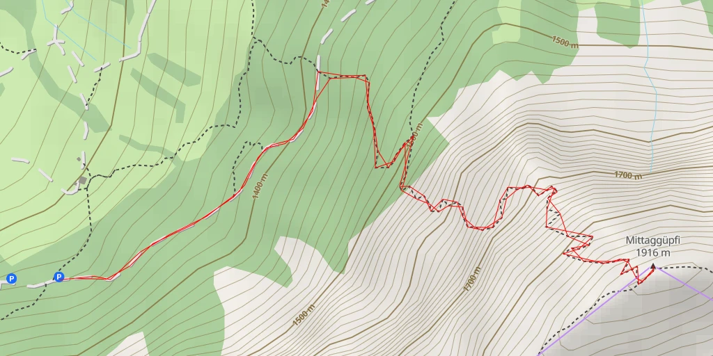 Map of the trail for Mittaggüpfi