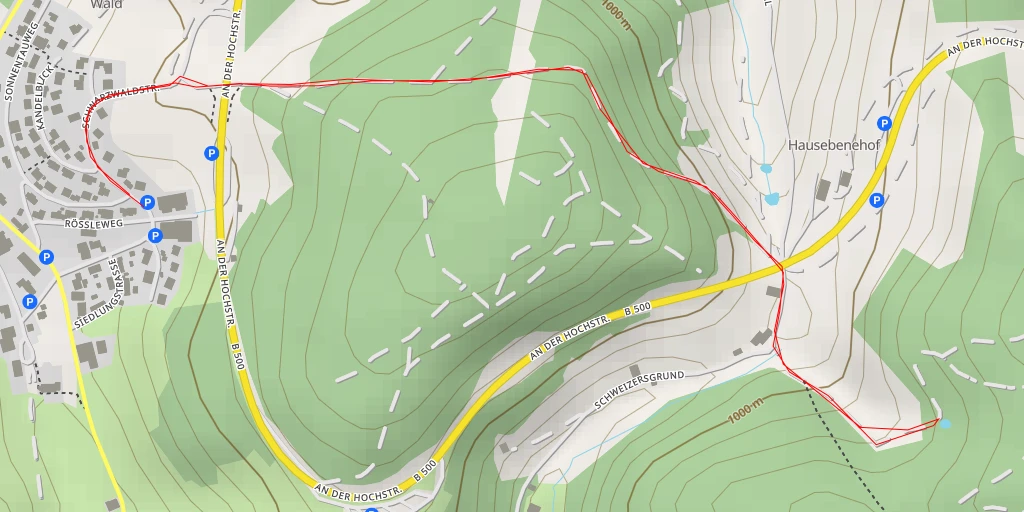 Map of the trail for Schweizersgrund