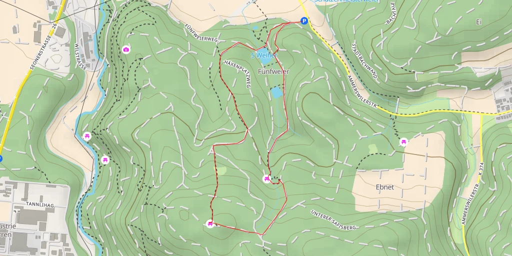 Map of the trail for Esterliturm - Turmweg