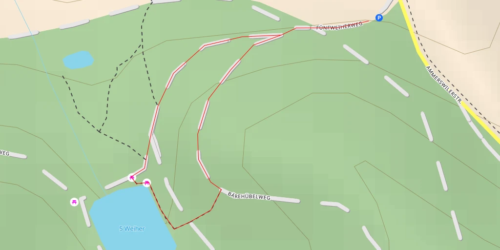 Map of the trail for 5 Weiher