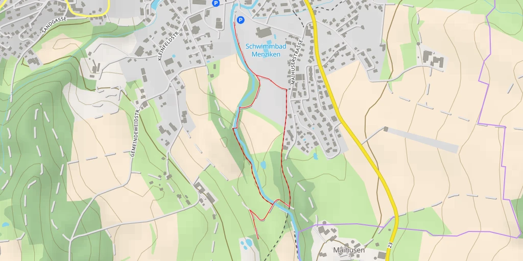 Map of the trail for Alter Bahnlinie