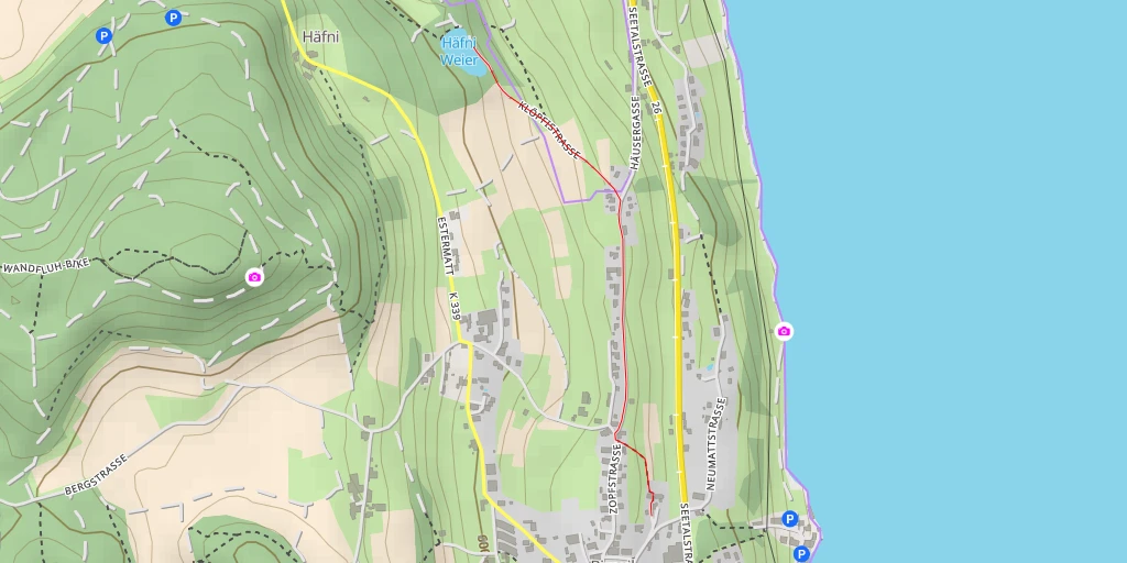 Map of the trail for Häfni Weier