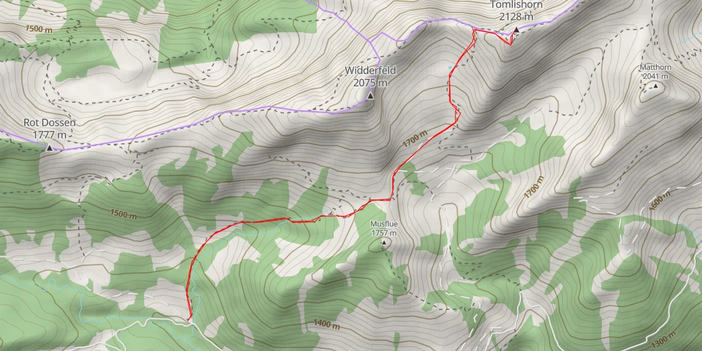 Map of the trail for Tomlishorn