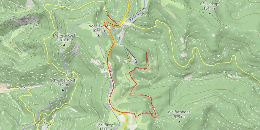 Carte de l'itinéraire :  Bärensteinpfad - Bärensteinpfad