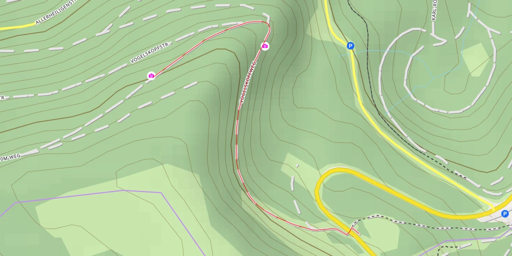 Map of the trail for Am Vogelskopf - Seebach