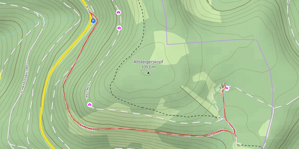 Map of the trail for Darmstädter Hütte