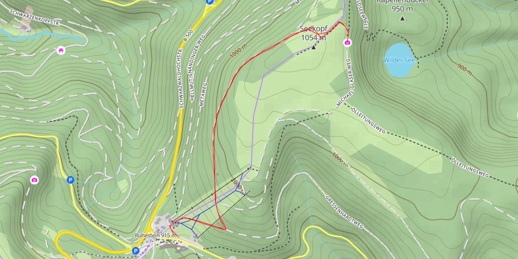Map of the trail for Wildseeblick