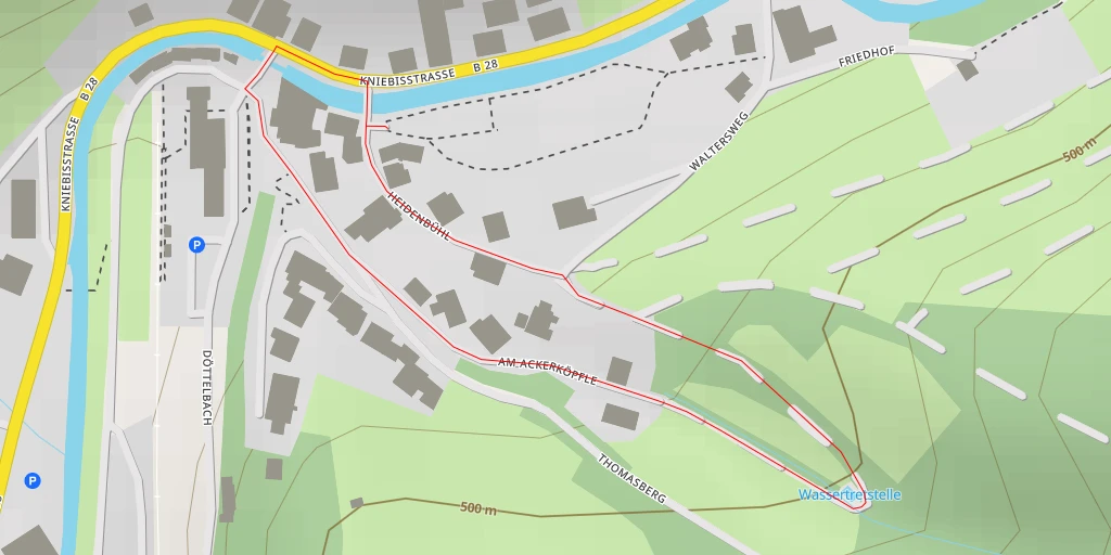 Map of the trail for Wassertretstelle