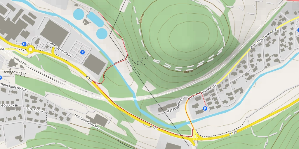 Map of the trail for Hüttenstraße