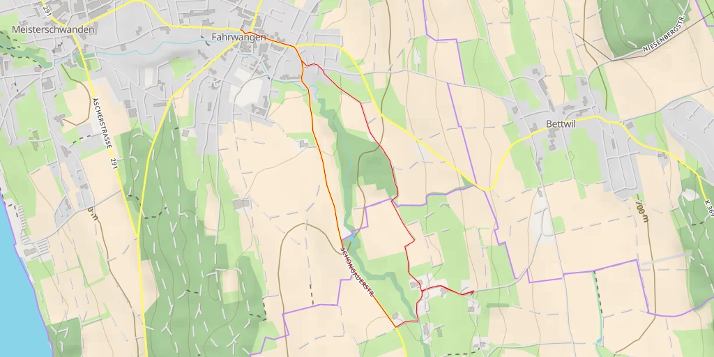 Map of the trail for Hinterdorfstrasse