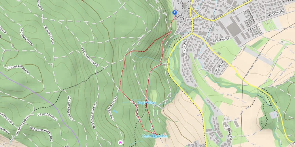 Map of the trail for Steimüriweiher