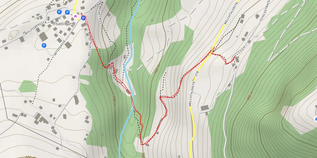 Map of the trail for Kapelle Sankt Nikolaus - St. Niklausen OW