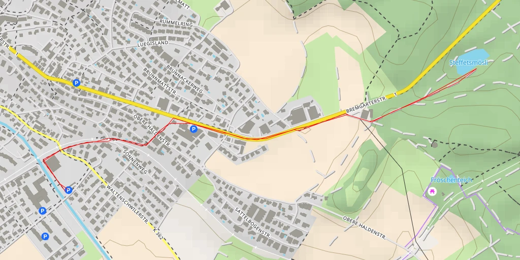 Map of the trail for Steffetsmösli