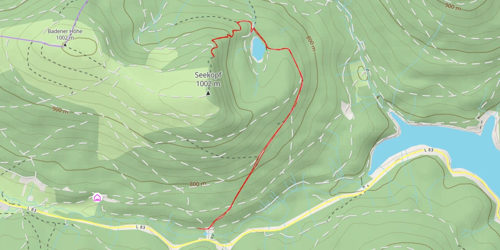 Map of the trail for Zweiseenblick