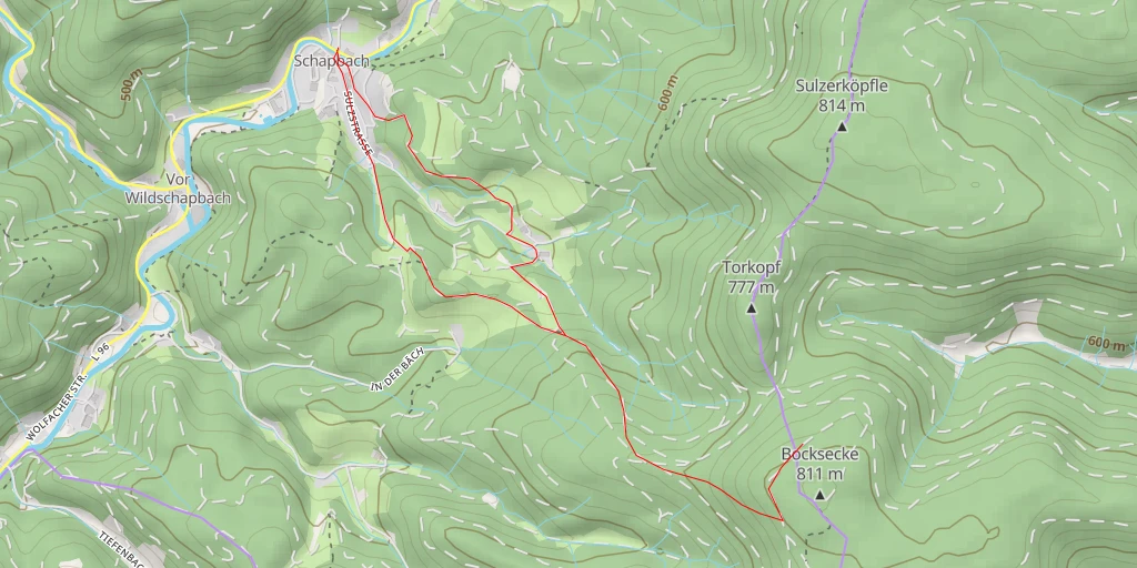Map of the trail for Bocksecke