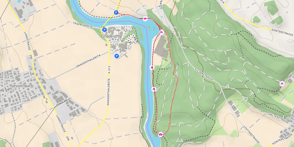 Map of the trail for Gnadenthalerstrasse - Niederwil