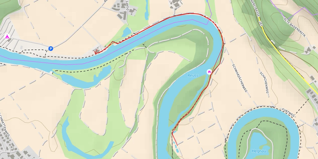 Map of the trail for Fohlenweidstrasse