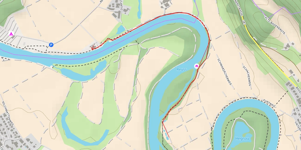 Carte de l'itinéraire :  Fohlenweidstrasse