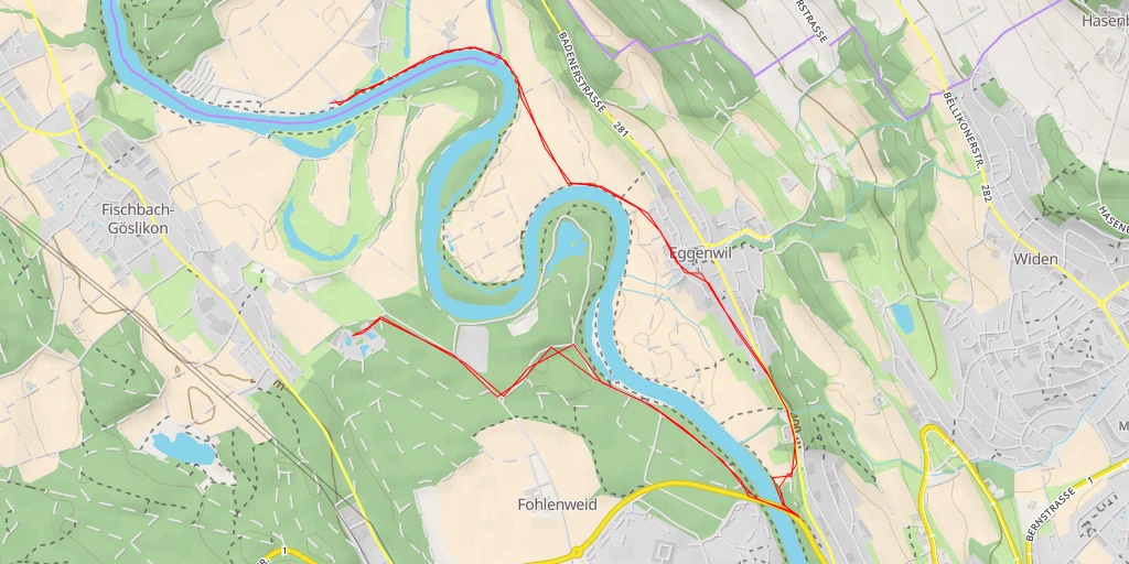 Map of the trail for Fohlenweidstrasse - Fohlenweidstrasse