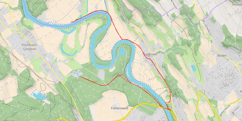 Map of the trail for Fohlenweidstrasse - Fohlenweidstrasse