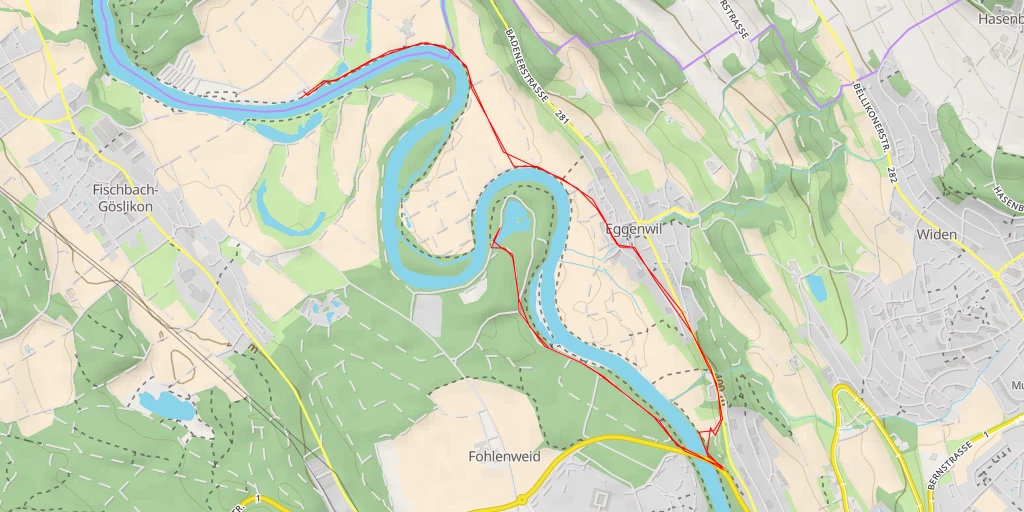 Map of the trail for Hegnau