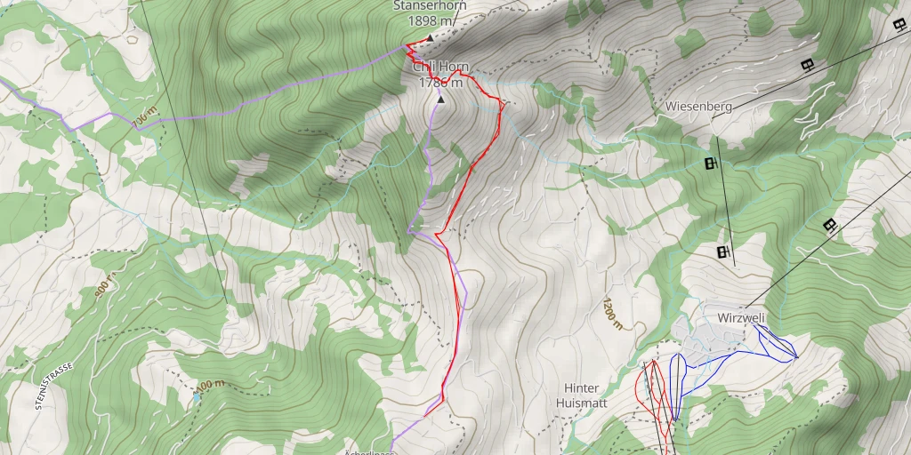 Map of the trail for Stanserhorn