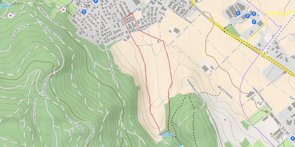 Carte de l'itinéraire :  Altes Bad