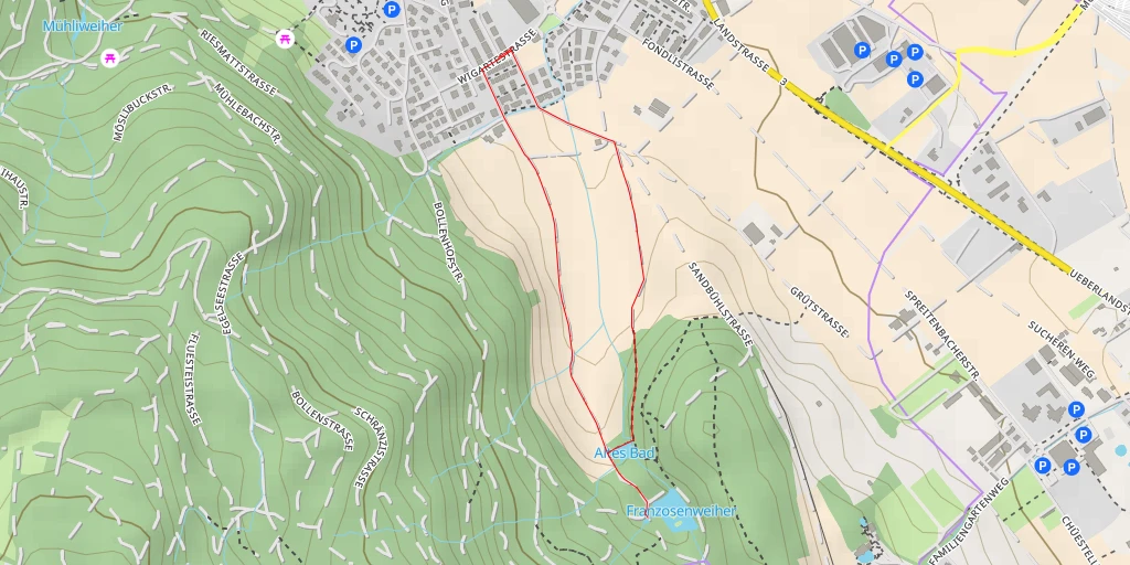 Map of the trail for Weiherweg