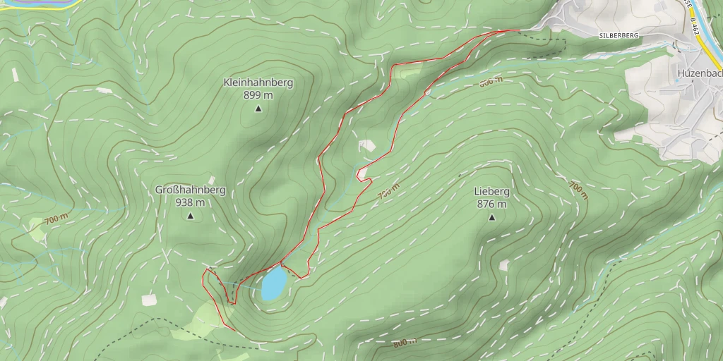 Map of the trail for Huzenbacher Seeblick