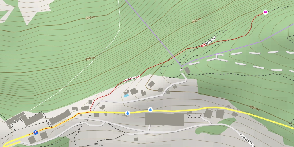 Carte de l'itinéraire :  Felsenweg