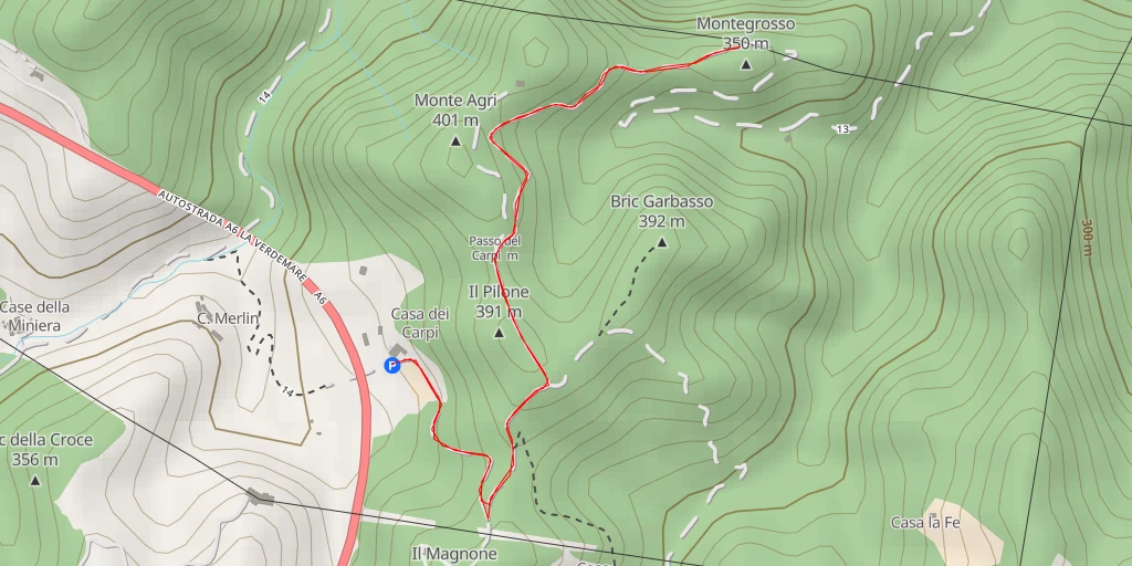 Carte de l'itinéraire :  Montegrosso