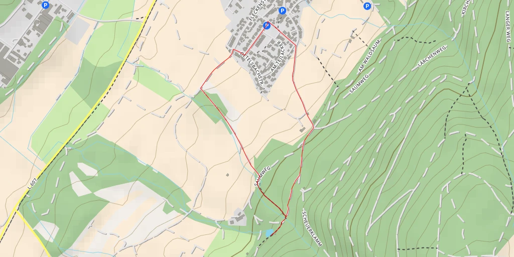 Carte de l'itinéraire :  Lochmühlenquelle - Saumweg