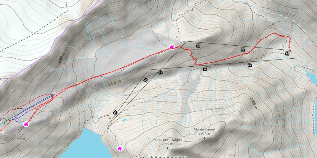 Carte de l'itinéraire :  Rifugio 3A